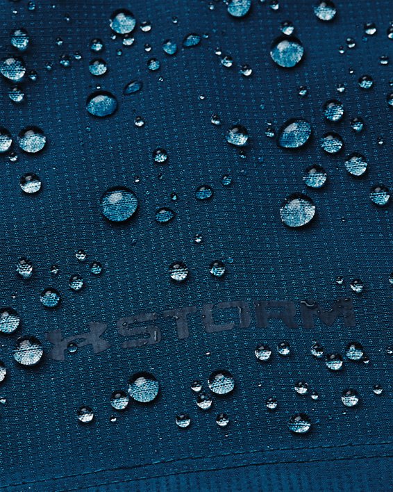 Men's UA OutRun The Rain Jacket, Blue, pdpMainDesktop image number 4